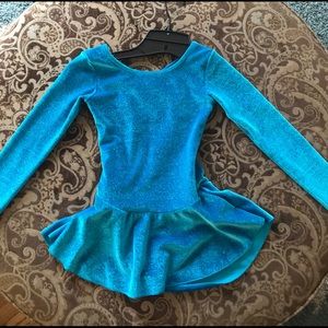 Velvet skating test or competition dress.